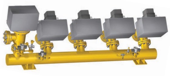 Блок газооборудования котла правое исполнение АМАКС БГ12-250/150/150/150/150-П Горелки для котлов